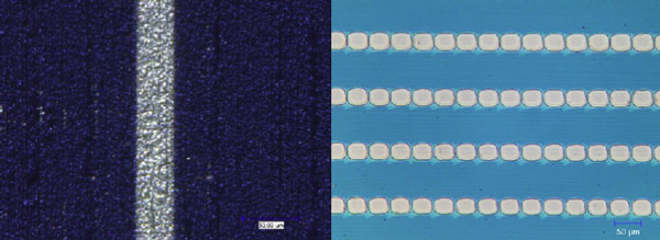 工業皮秒激光器非常適合薄膜的劃線(圖2)